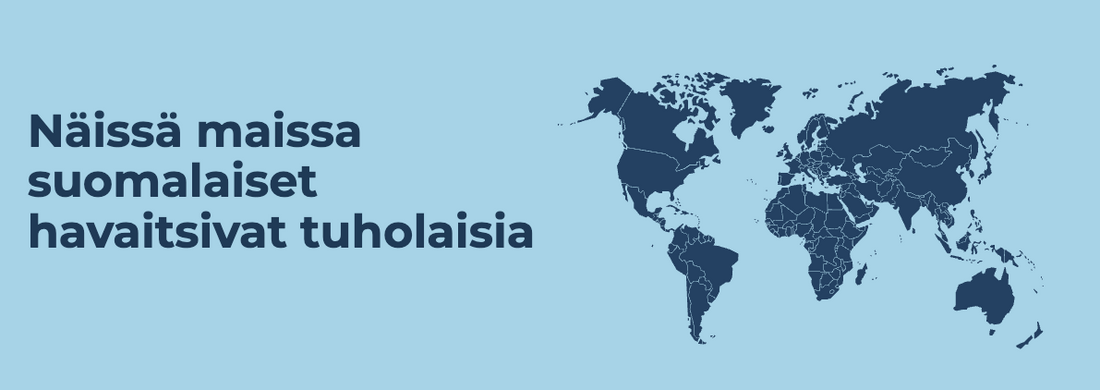 Näissä maissa suomalaiset havaitsivat tuholaisia